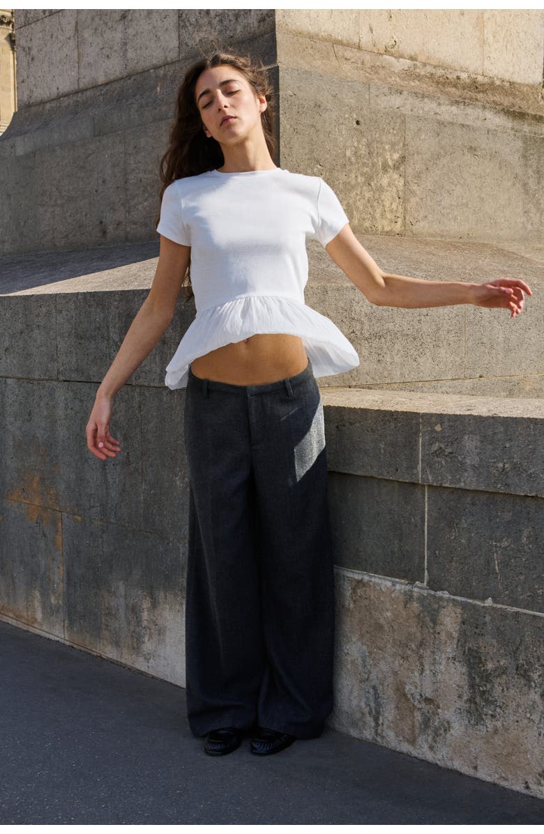 H&M Embellished Trousers, Alternate, color, Dark Gray