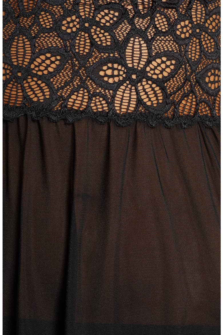 Renee Racerback Chemise and G-String Panties, Alternate, color, BLACK