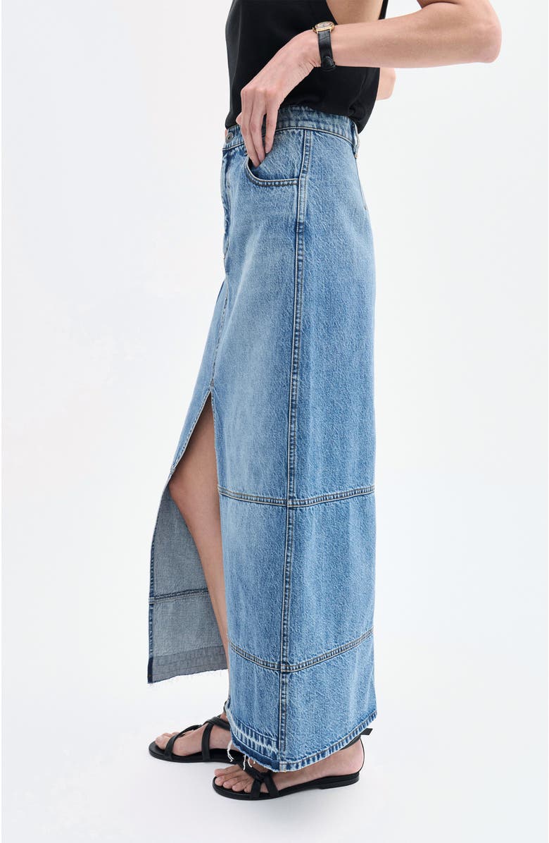 CO Patchwork Maxi Skirt in Denim, Alternate, color,
