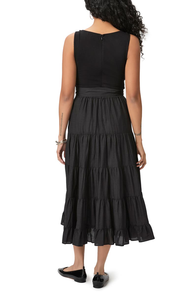 PAIGE Samosa Tie Waist Sleeveless Tiered Maxi Dress, Alternate, color, 