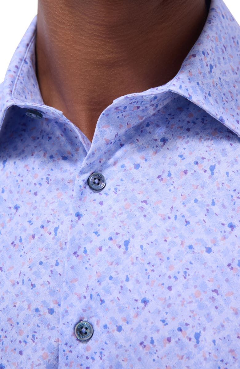 Bugatchi Jimmy OoohCotton<sup>®</sup> Print Button-Up Shirt, Alternate, color, Air Blue