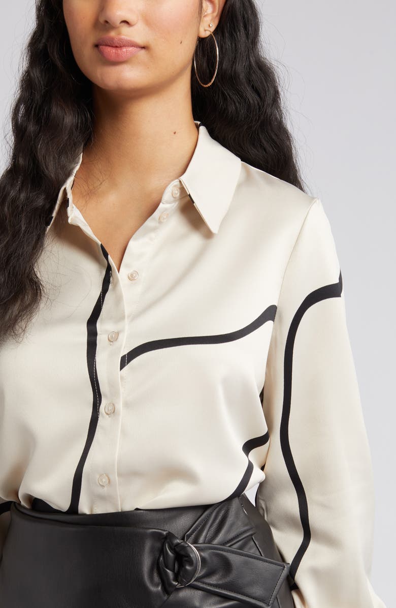 VERO MODA Merle Abstract Print Button-Up Shirt, Alternate, color, 