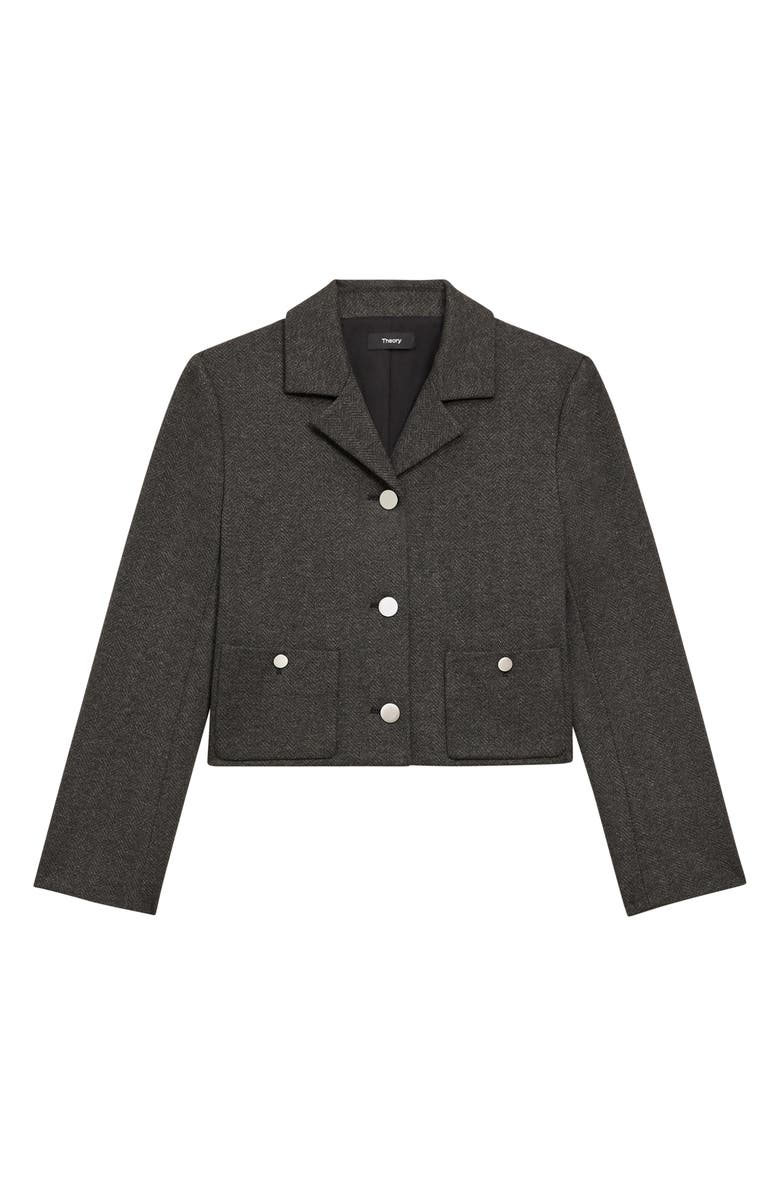Theory Boxy Crop Jacket, Alternate, color, Charcoal Melange