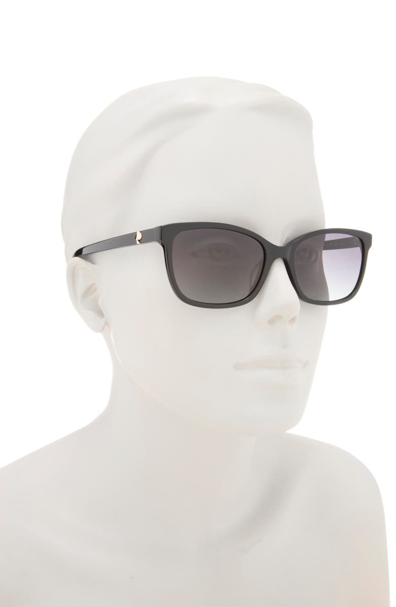 Kate Spade 53mm tabitha rectangle sunglasses, Alternate, color, Black Gold