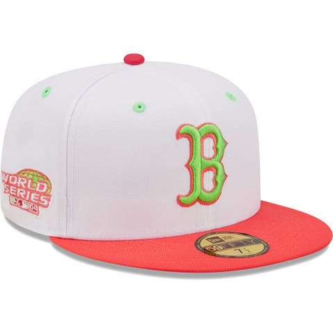 Men's New Era White/Coral Boston Red Sox 2004 World Series Strawberry Lolli 59FIFTY Fitted Hat