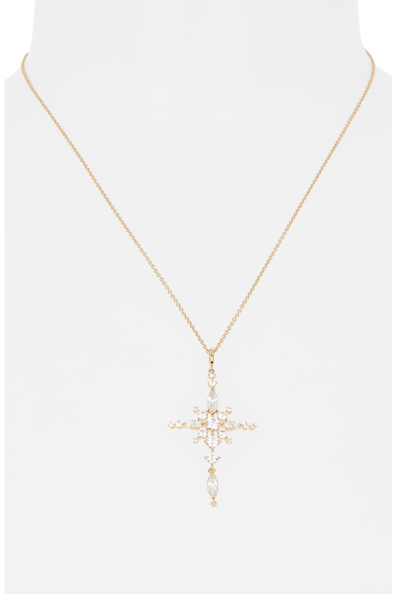 Cassi Cross Pendant Necklace, Alternate, color, GOLD