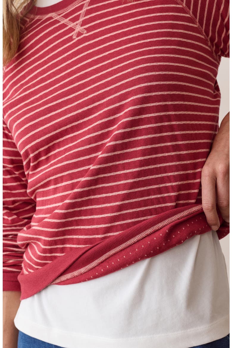 Raglan Sleeve Reversible Cotton Blend Top, Alternate, color, DUSK ROSE STRIPE