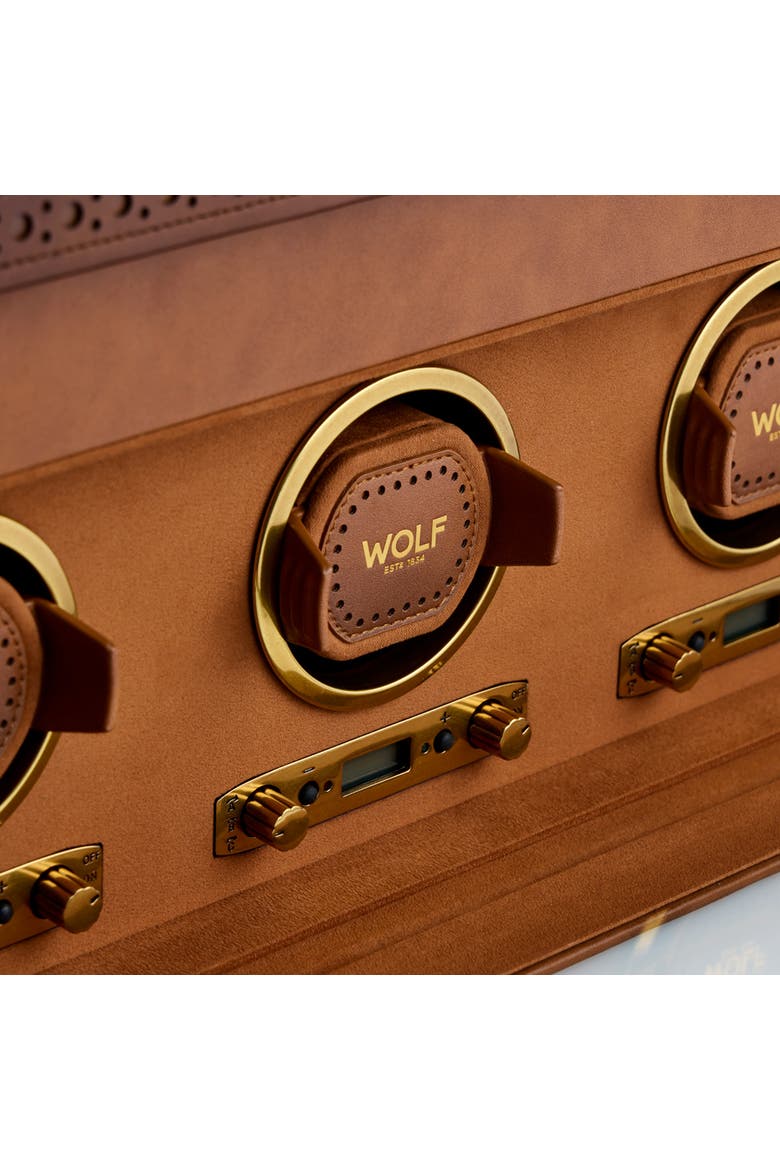 Brogue Triple Winder With Storage, Alternate, color, Burnished Brown