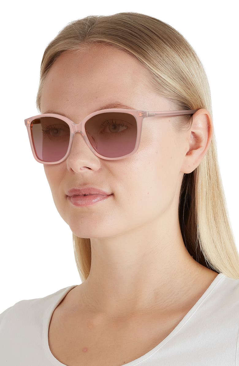 COACH 57mm Gradient Square Sunglasses, Alternate, color, Milky Buff/ Brown Rose Grad