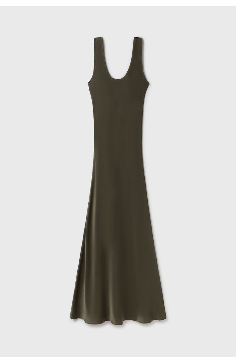 SILK LAUNDRY SCOOP NECK DRESS PINE, Main, color, Pine