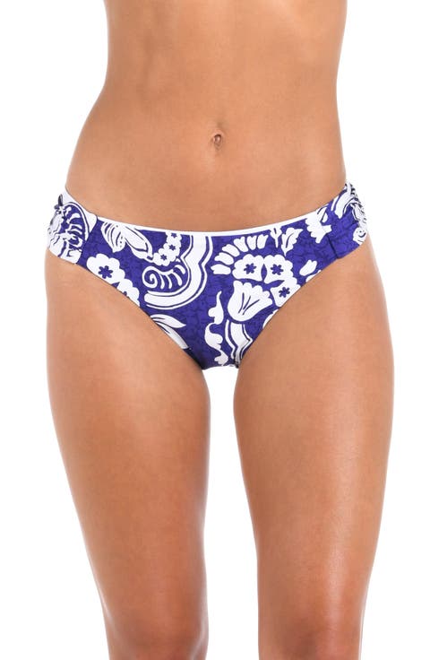 Floral Shirred Side Bikini Bottoms