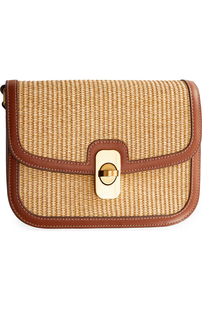 MANGO Raffia Shoulder Bag, Main, color,