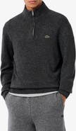 Lacoste Classic Fit Wool Quarter Zip Sweater