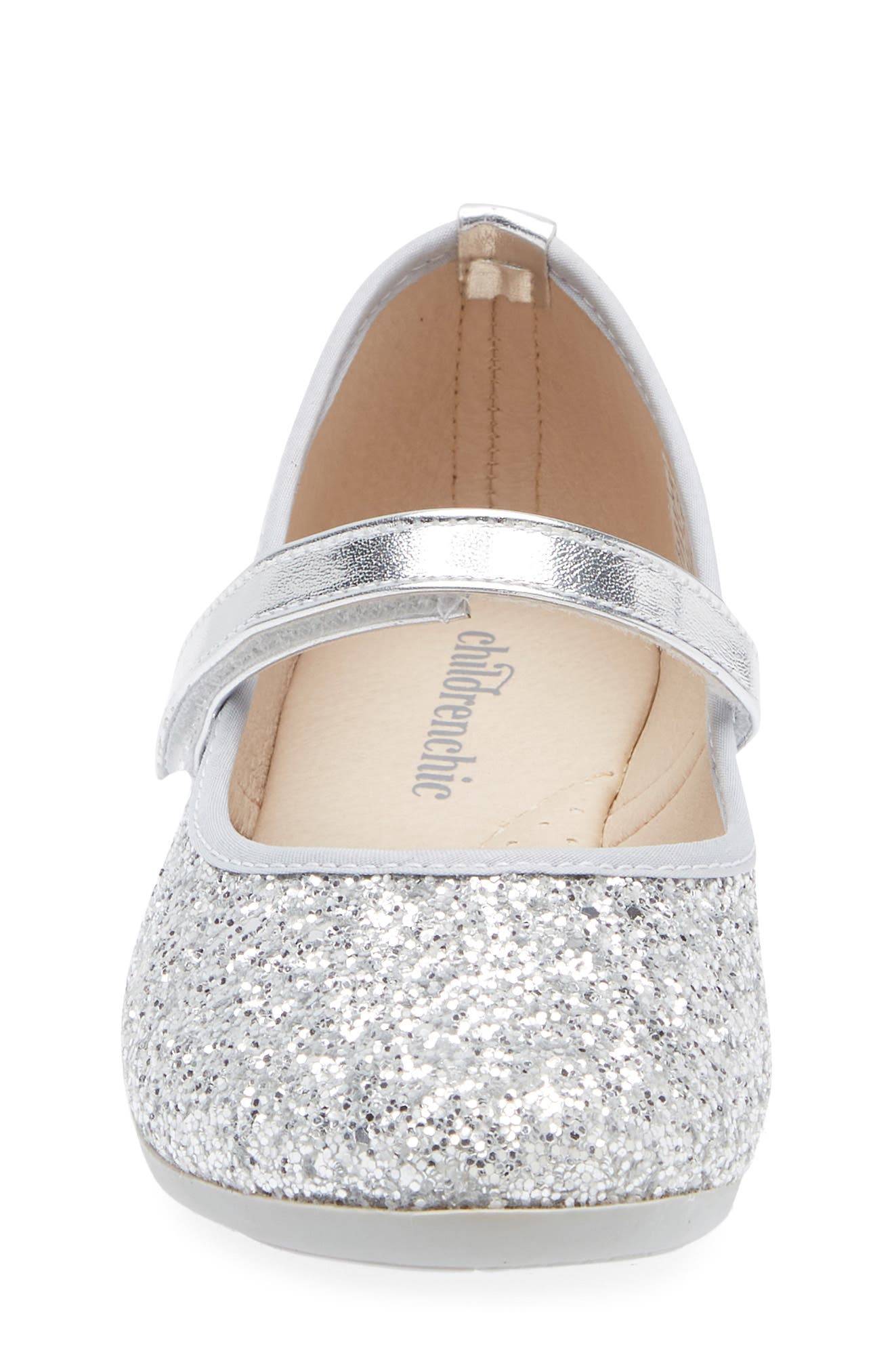 CHILDRENCHIC Kids' Estrella Mary Jane Flat, Alternate, color, Silver Sparkle