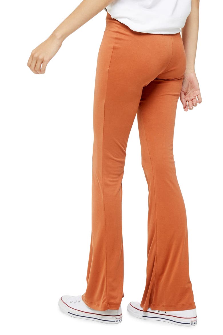 Cupro Knit Flare Pants, Alternate, color, ORANGE