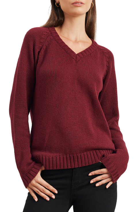 Selene V Neck Cotton Sweater