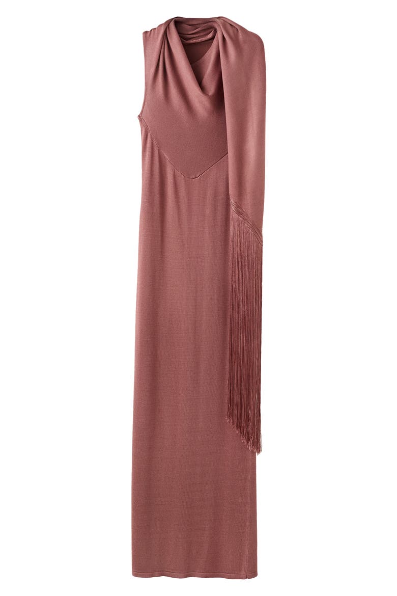 Shawl Sleeveless Knit Maxi Dress, Alternate, color, RUSSET