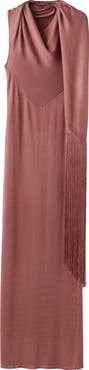MANGO Shawl Sleeveless Knit Maxi Dress