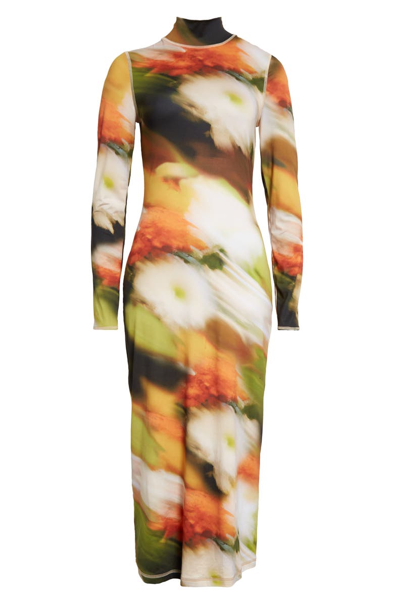 Stine Goya Jessie Abstract Floral Long Sleeve Knit Midi Dress, Alternate, color,