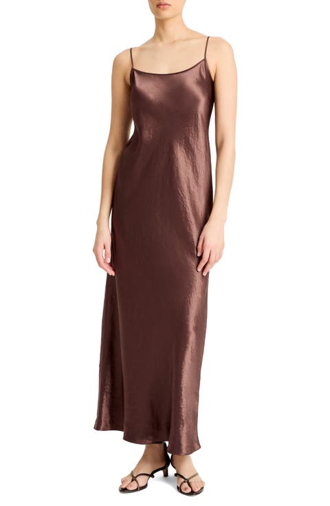 Hammered Satin Maxi Slipdress