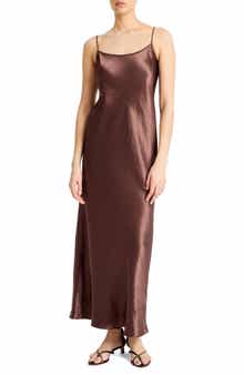 Vince Hammered Satin Maxi Slipdress