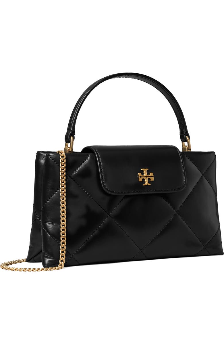 Tory Burch Kira Diamond Quilted East-West Top Handle Bag, Alternate, color, Black