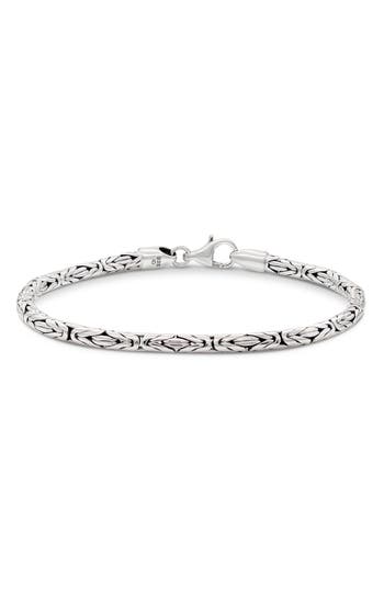 Devata Gender Inclusive Sterling Silver Borobudur Round 3mm Chain Bracelet In Silver