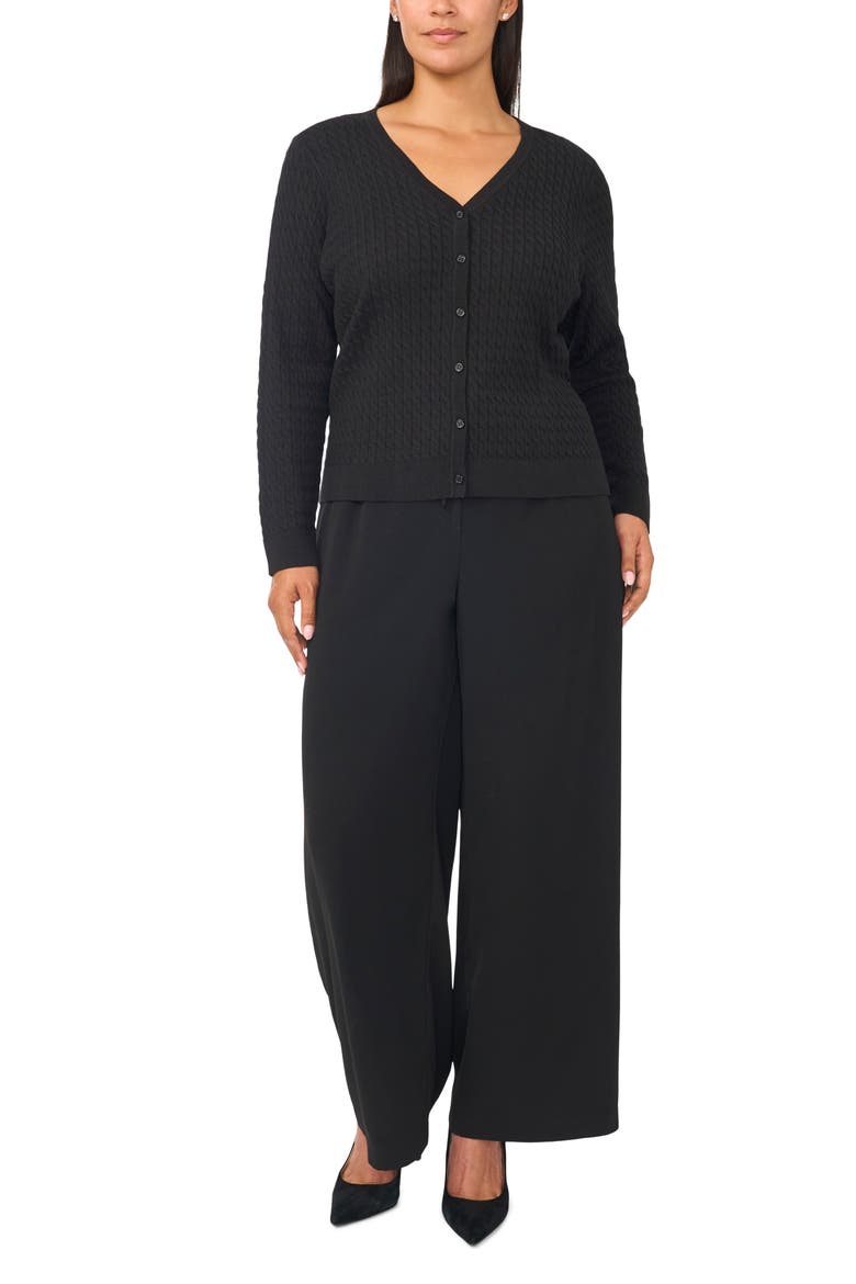 Cotton Cardigan, Alternate, color, RICH BLACK