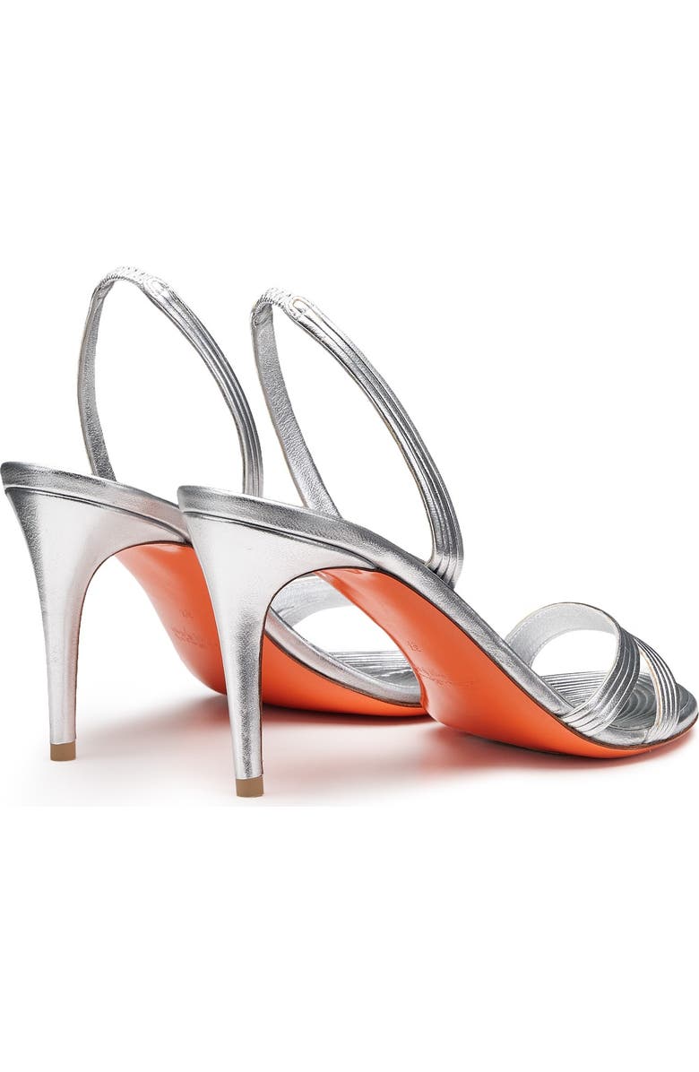 Santoni Women's mid-heel sandal, Alternate, color, Silver