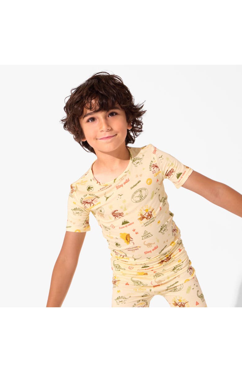Bellabu Bear Jurassic Park Origins Kids 2-Piece Short Sleeve & Shorts Pajama Set, Alternate, color, Jurassic Park: Origins