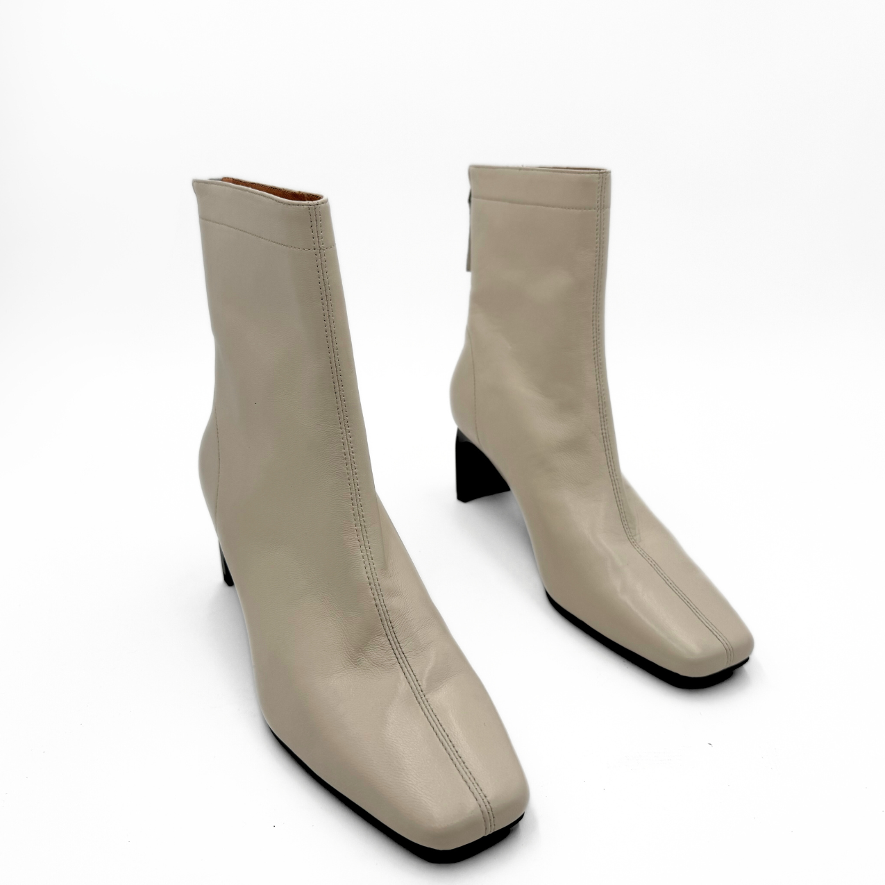 Harlow Leather Bootie, Alternate, color, Off-White