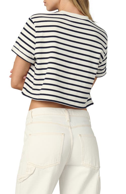 Joe's The Boxy Crop T-shirt In Milk/navy Stripe