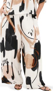 City Chic Alexi Exhibit Print Wide Leg Pants