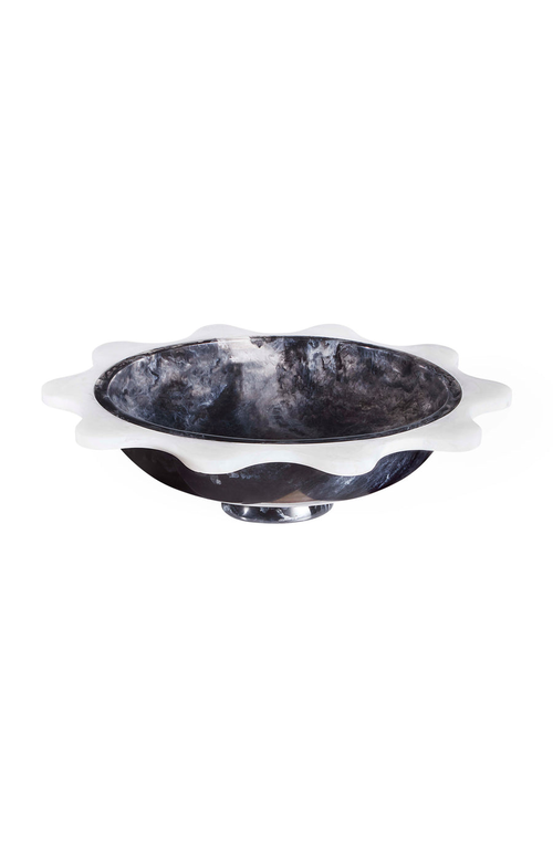 Jonathan Adler Como Ripple Bowl In Black/white