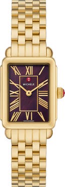 MICHELE Deco Park Mother-of-Pearl Bracelet Watch, 23mm x 29mm