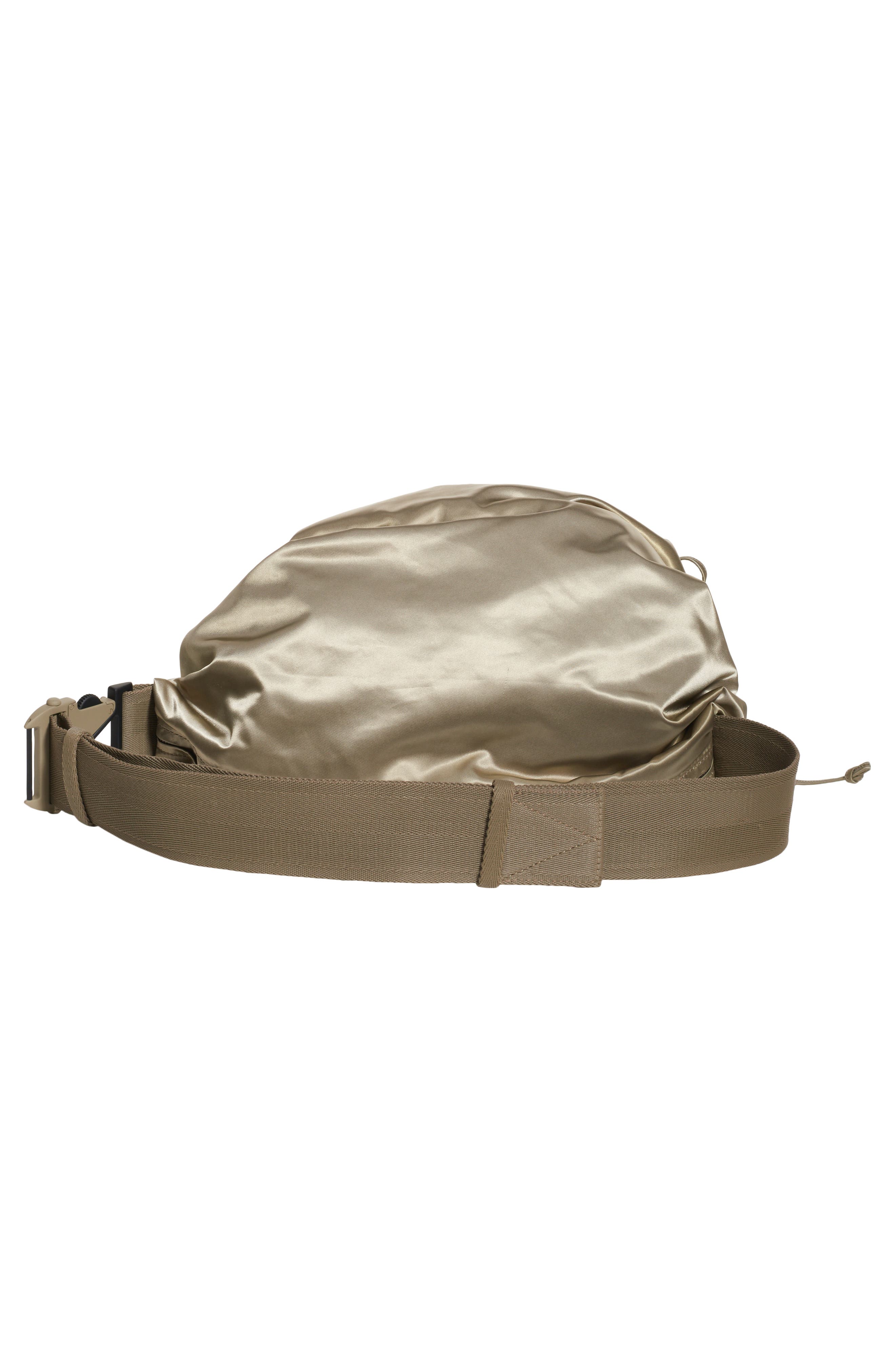 Satin Belt Bag, Alternate, color, TAUPE-SILVER-TAUPE G