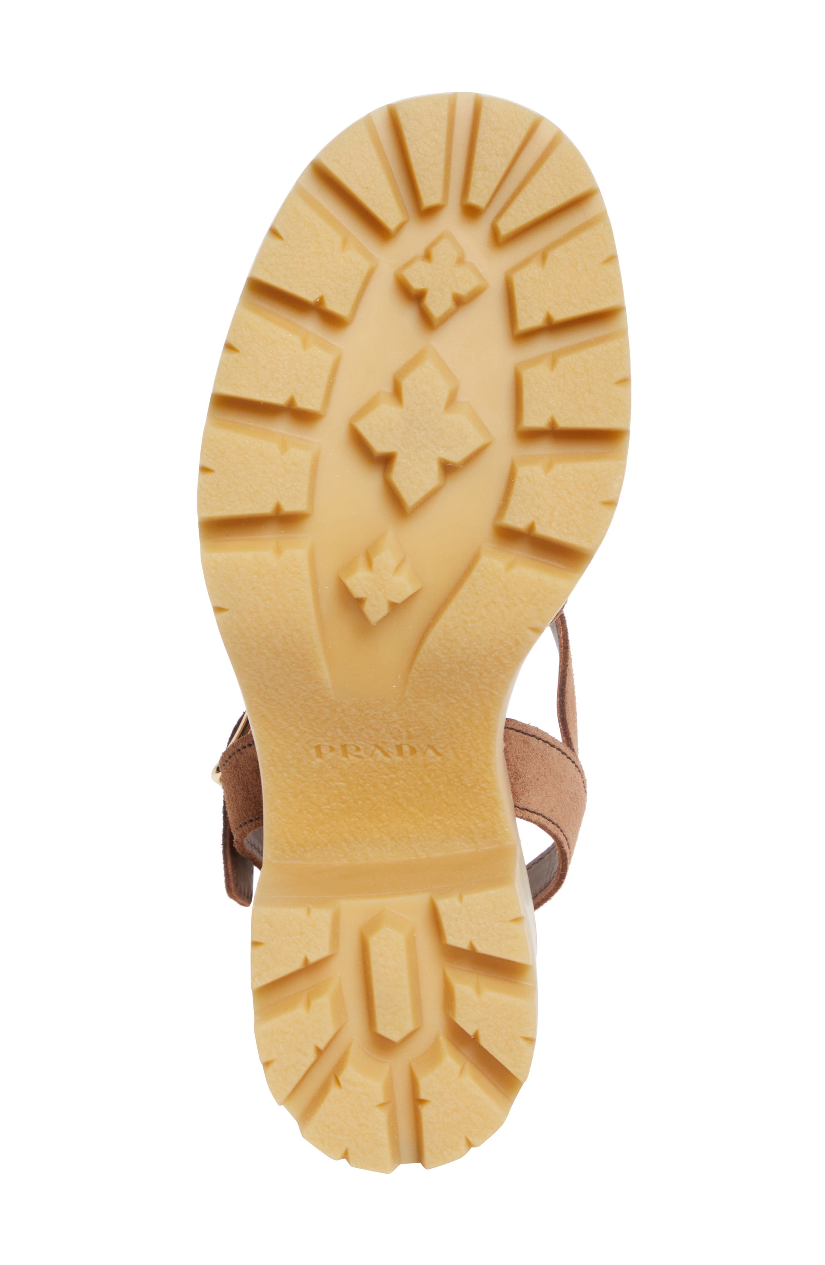 Prada Stride Platform Sandal, Alternate, color, Cacao
