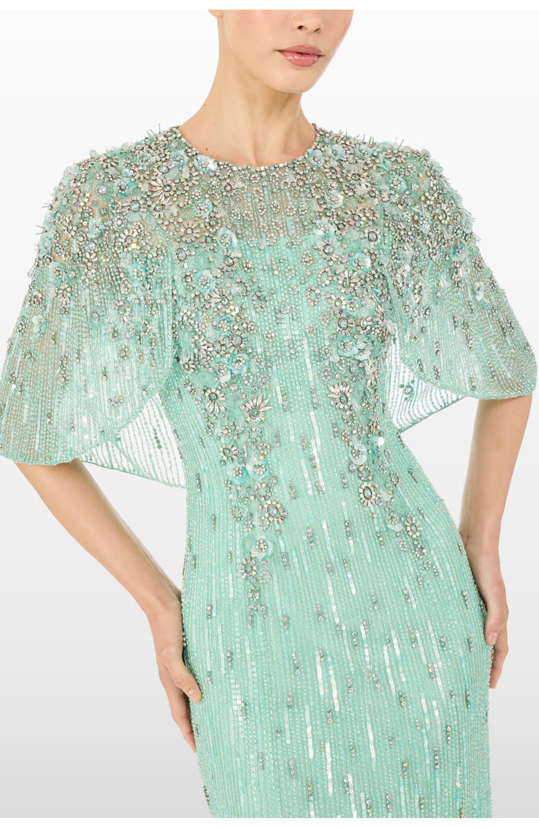 Jenny Packham Astra Sequin-Embellishment Maxi Dress, Alternate, color, Mint