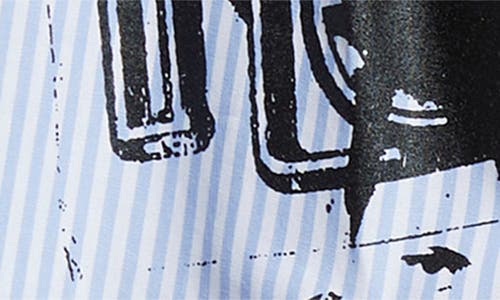 Vaquera Stripe Printed Woven Boxers In Stripe Blue