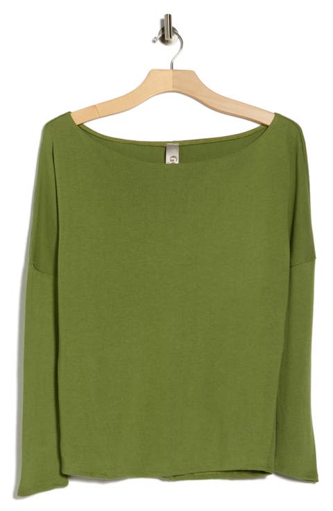Boat Neck Dolman Sleeve Sweater