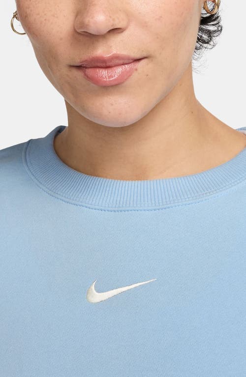 Nike Phoenix Fleece Crewneck Sweatshirt In Blue