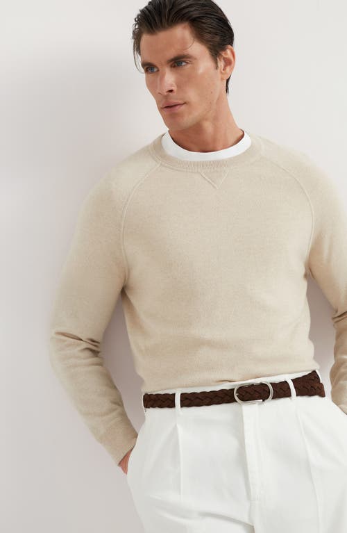 Brunello Cucinelli Crew-neck Ribbed-knit Jumper In Sand
