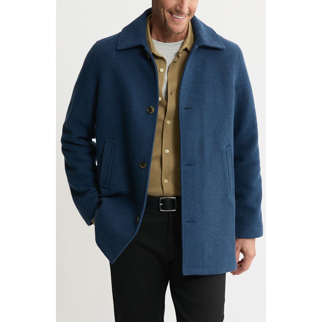 Jachs Herringbone Coat In Blue