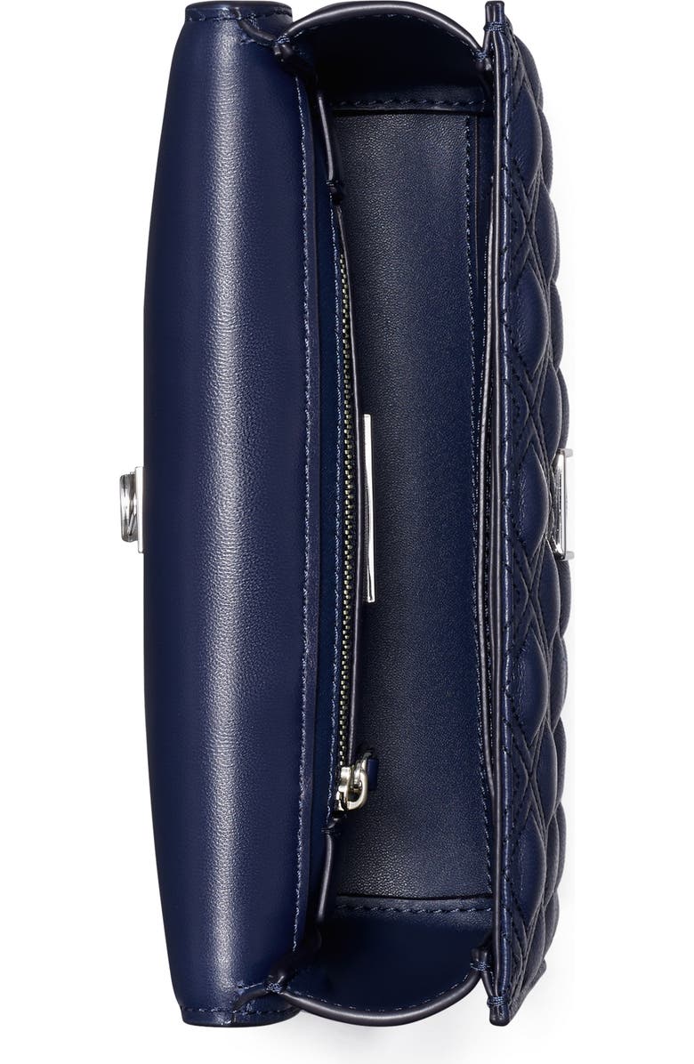 Tory Burch Small Fleming Convertible Leather Shoulder Bag, Alternate, color, Royal Navy