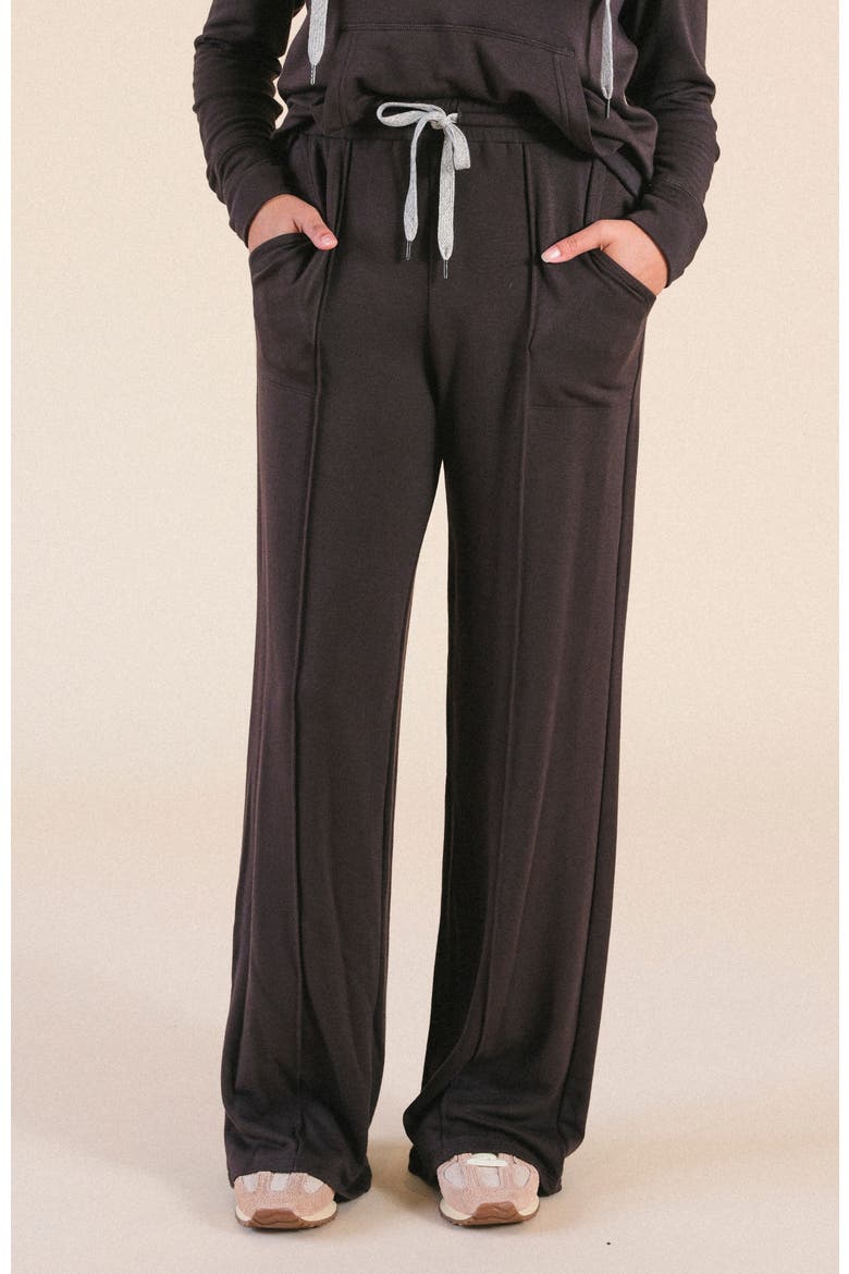 Betty Modal Wide Leg Pant, Alternate, color, Dark Chocolate