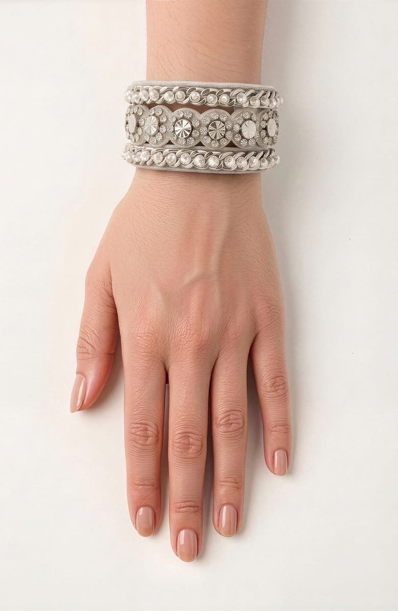 Deepa Gurnani Elowen Rhinestone Bracelet, Alternate, color, Silver