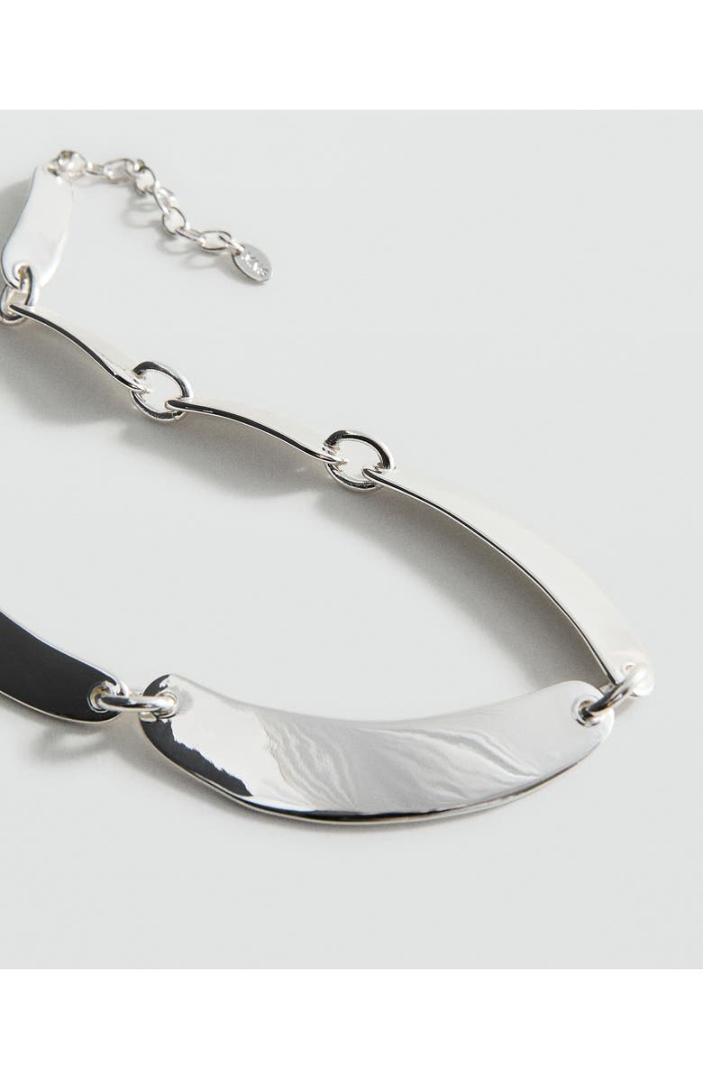 MANGO Linked Plate Necklace, Alternate, color, Silver
