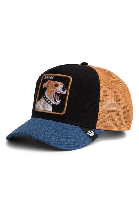 Savage Dawg Patch Denim Snapback Trucker Hat