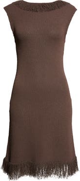 Proenza Schouler Saski Textured Fringe Sweater Dress