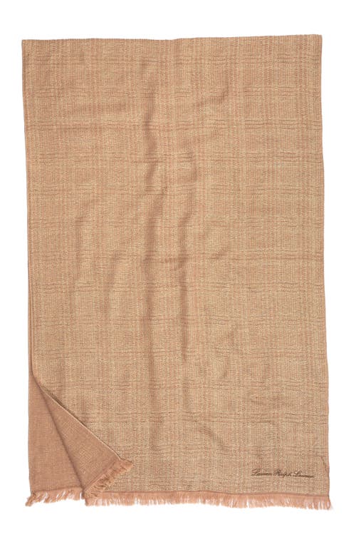 Lauren Ralplh Lauren Double Face Shine Plaid Wrap In Brown